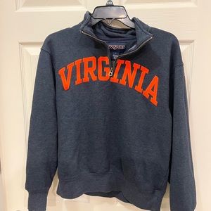 University of Virginia Womens 1/4 Zip Sweatshirt JanSport Small Gray Embroidered